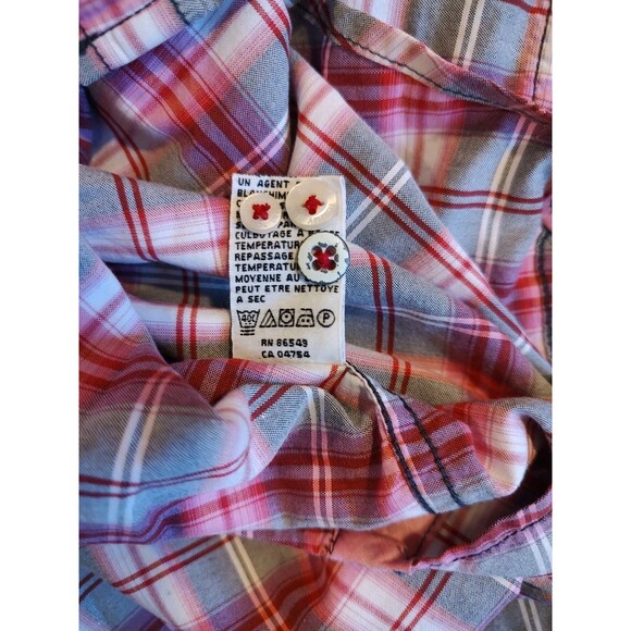 TOMMY BAHAMA Shirt Large Button Up Pink Plaid Long Sleeve Spring Easter Western - Picture 10 of 11